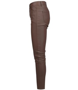 Damskie spodnie PUSH-UP woskowane skinny fit Eleganckie ADELA (Brązowy)