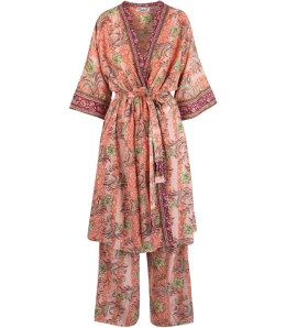 Kolorowy zestaw spodnie i kimono we wzory boho hippie etno MANDALA (Wielokolorowy)