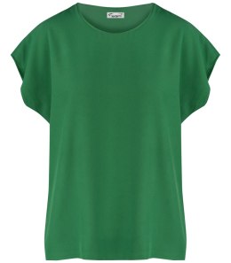 T-shirt pudełkowy bluzka damska bez szwów basic SARA (Zielony)