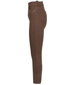 Wygodne elastyczne spodnie JEANSY SKINNY FIT kolorowe Eleganckie ROSE (Brązowy)