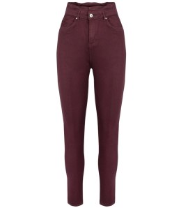 Wygodne elastyczne spodnie JEANSY SKINNY FIT kolorowe Eleganckie ROSE (Czerwony)