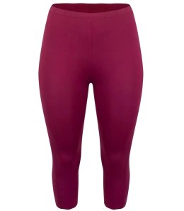 Klasyczne legginsy bezszwowe 3/4 plus size (Bordowy)