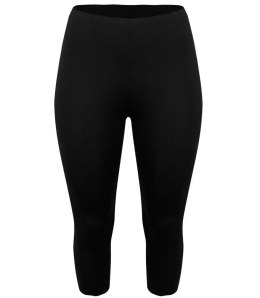 Klasyczne legginsy bezszwowe 3/4 plus size (Czarny)