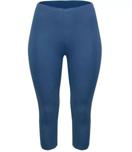 Klasyczne legginsy bezszwowe 3/4 plus size (Niebieski)